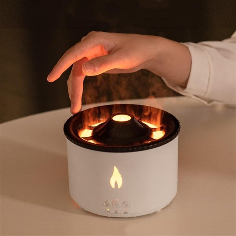 New Creative Ultrasonic Essential Oil Humidifier Volcano Aromatherapy Machine Spray Jellyfish Air Flame Humidifier Diffuser - Image 5