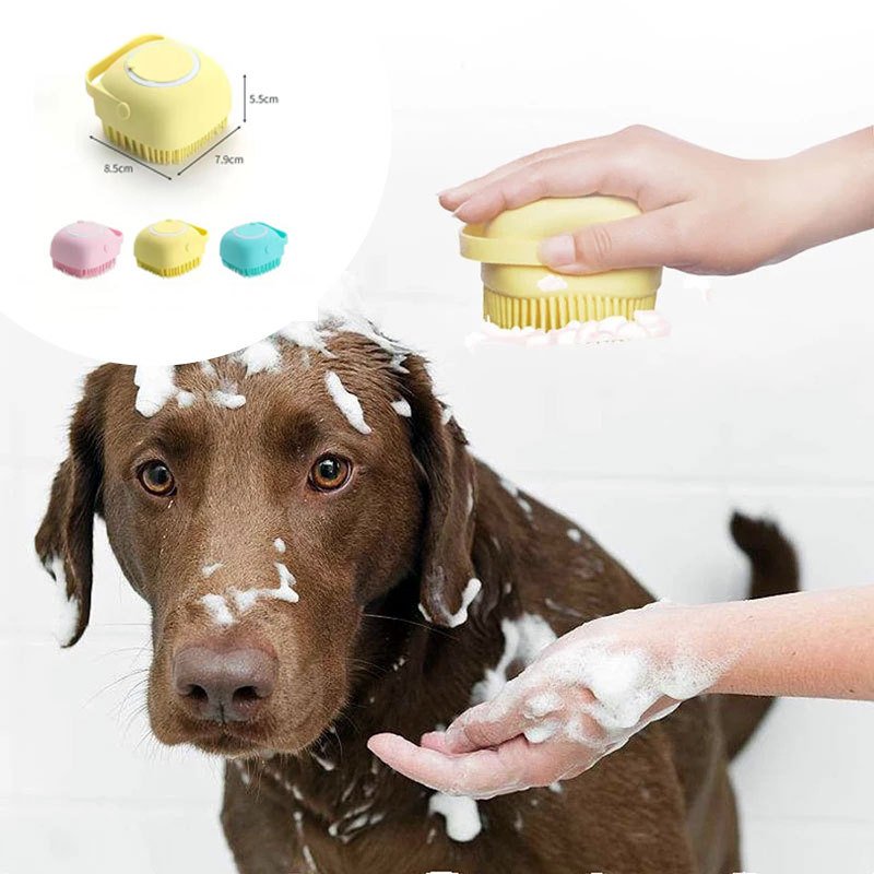 Silicone Dog Bath Massage Gloves Brush Pet Cat Bathroom Cleaning Tool Comb Brush For Dog Can Pour Shampoo Dog Grooming Supplies - Image 8